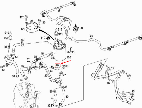A6420784281 - NEW MERCEDES-BENZ E CABRIO A207 FUEL HOSE A6420784281