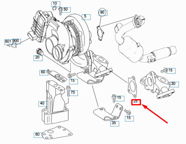 A6421420481 - NEW MERCEDES-BENZ ML W164 TURBOCHARGER HOLDER SEAL A6421420481 GENUINE