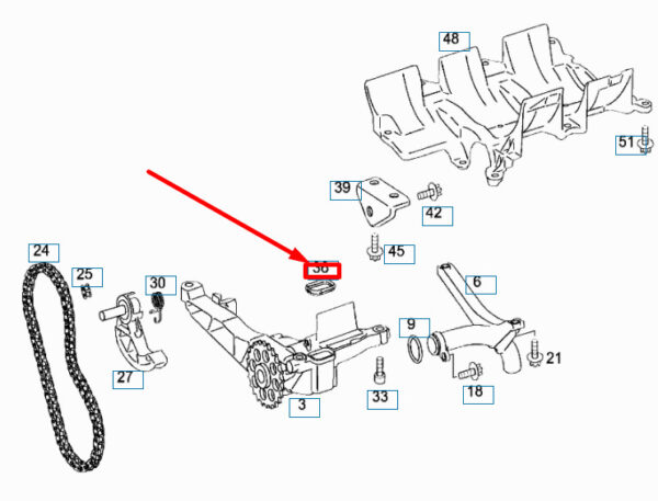 A6421810080 - MERCEDES-BENZ ML W164 ENGINE OIL PUMP GASKET A6421810080 NEW GENUINE
