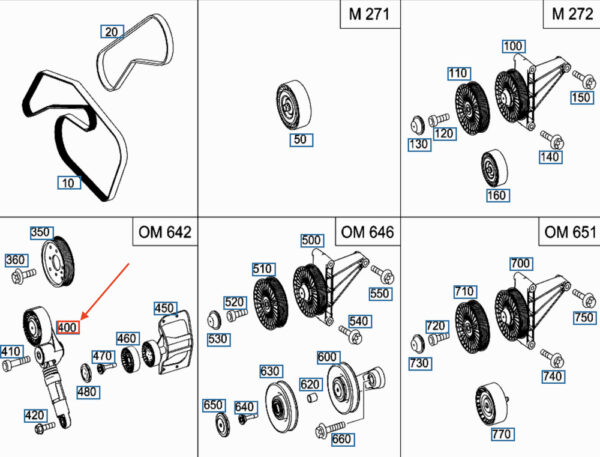 A6422002670 - NEW MERCEDES-BENZ SPRINTER W906 DRIVE BELT TENSIONER A6422002670 GENUINE