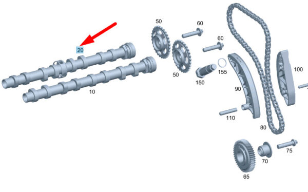 A6510500300 - NEW MERCEDES-BENZ SPRINTER W906 EXHAUST CAMSHAFT A6510500300 GENUINE