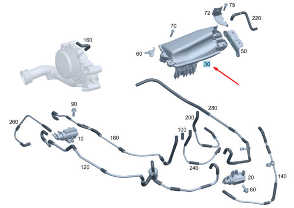 A6510700868 - NEW MERCEDES-BENZ C W204 VACUUM RESERVOIR TANK A6510700868 ORIGINAL