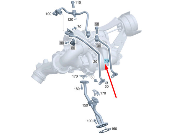 A6511801020 - Mercedes-Benz C W204 lubricating oil line A6511801020 NEW ORIGINAL