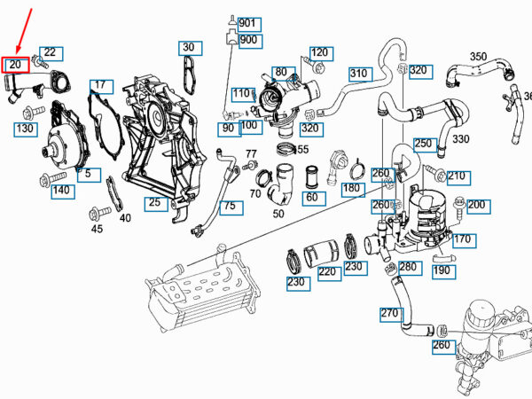 A6512000151 - OEM MERCEDES-BENZ SPRINTER 906 WATER PUMP LINE A6512000151 GENUINE
