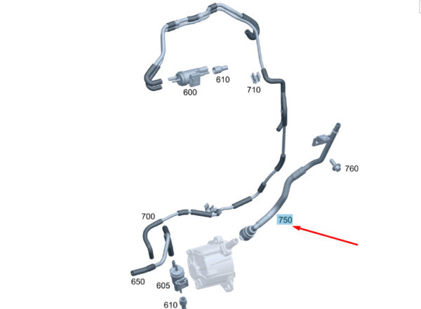 A6512300656 - MERCEDES-BENZ B W246 Vacuum Pump Line A6512300656 NEW GENUINE