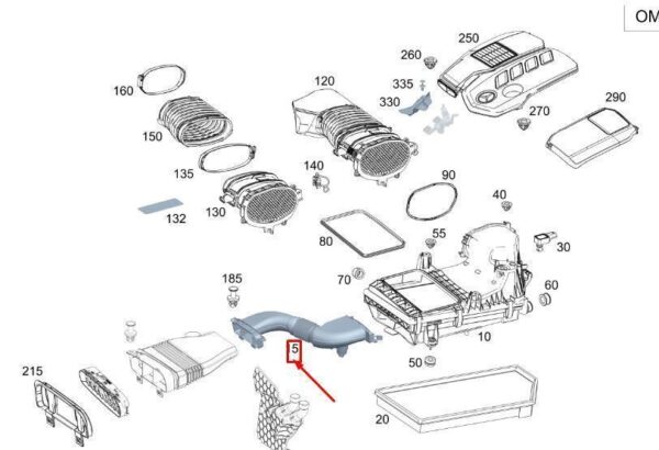 A6540944100 - Genuine Mercedes-Benz GLE 350 4MATIC Raw Air Manifold A6540944100