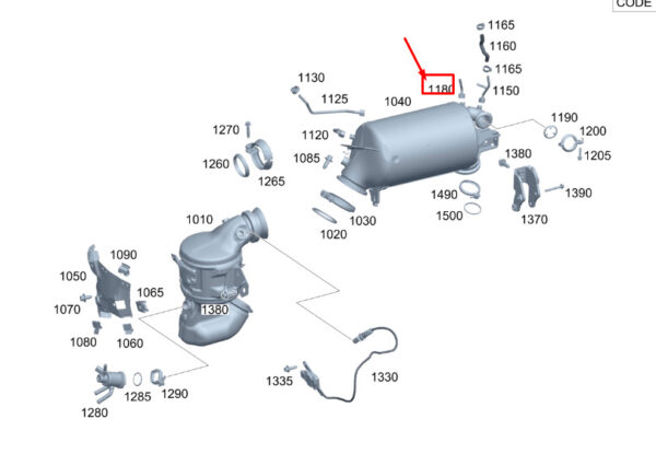 A6541403203 - New Mercedes-Benz GLE W167 Exhaust Pressure Pipe A6541403203 Genuine