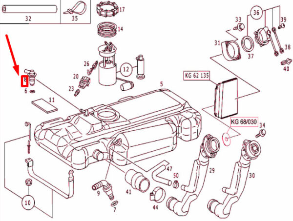 A9014760024 - NEW MERCEDES-BENZ SPRINTER W903 TANK SYSTEM CONNECTOR A9014760024 GENUINE