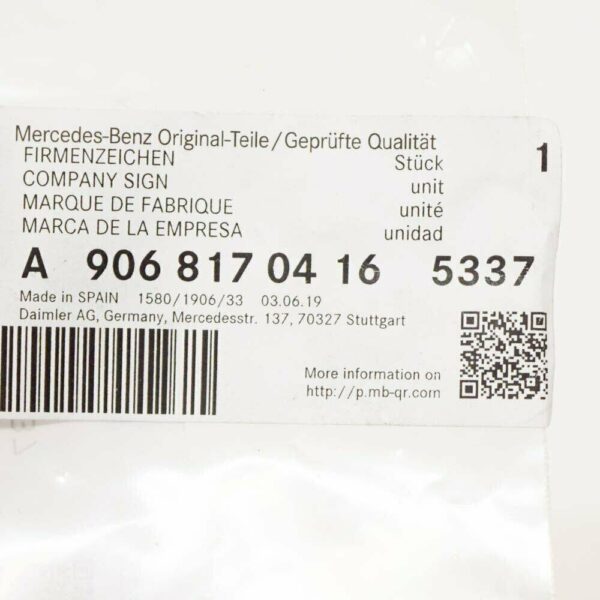 A90681704165337 - NEW ORIGINAL EMBLEM MERCEDES BENZ SPRINTER ENGINE HOOD