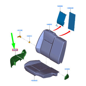 1922280 - FORD RANGER T66 MK1 Front Left Seat Side Filler RHD 1922280 ORIGINAL
