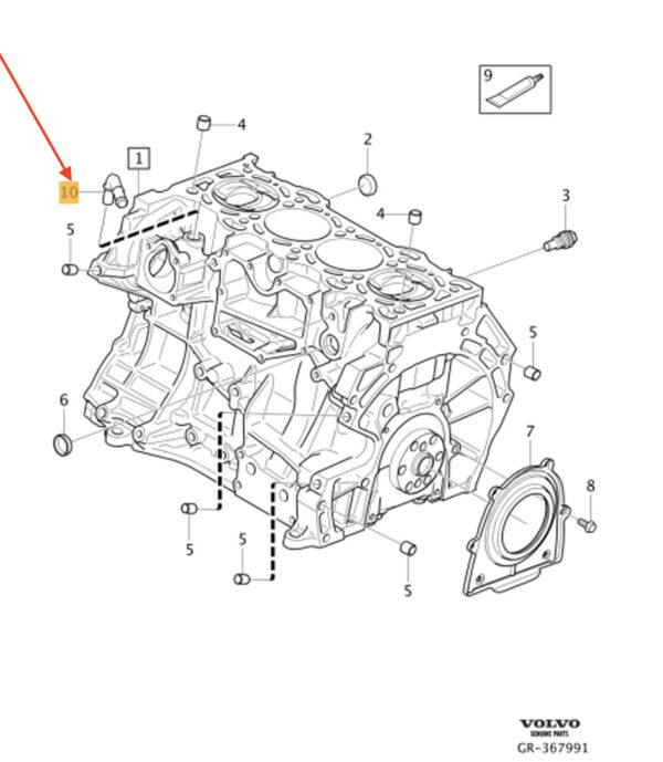 31359795 - VOLVO S60 II Engine Block Connector 31359795 ORIGINAL