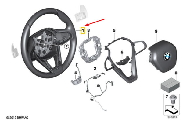 32307944575 - BMW X6 G06 Sport Steering Wheel 7944575 32307944575 ORIGINAL