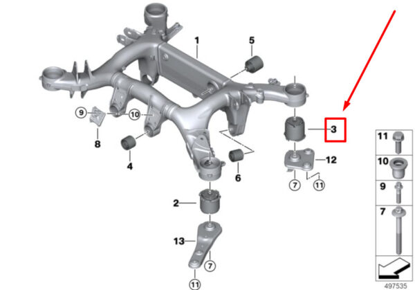 33316882794 - BMW 8 G15 Rear Axle Suspension Hydrobearing 6882794 33316882794 ORIGINAL