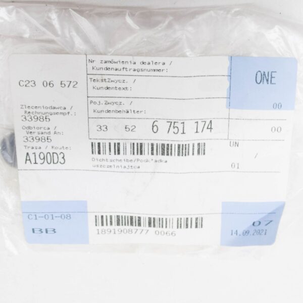 33526751174 - NEW BMW 3 CONVERTIBLE E46 REAR SPRING STRUT WASHER-GASKET 33526751174 ORIGINAL