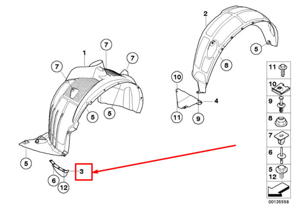 51713401986 - BMW X3 E83 Front Right Pressure Lip Seal 3401986 51713401986 ORIGINAL
