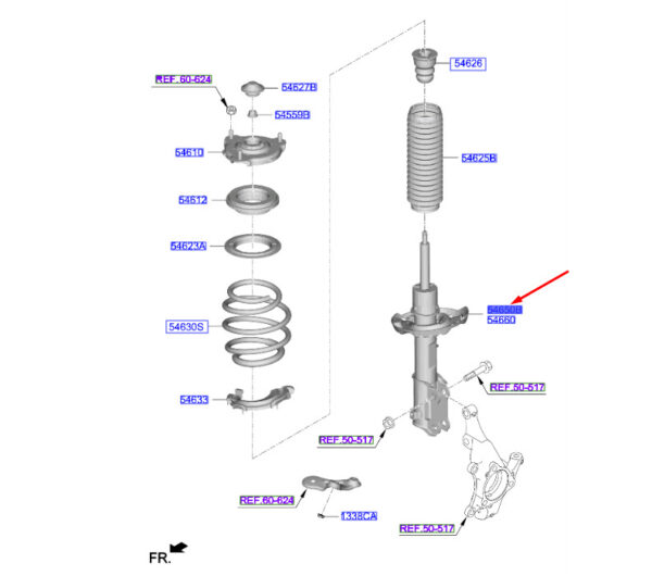 54651J7XA0 - KIA CEED MK3 CD Front Left Shock Absorber 54651J7XA0 ORIGINAL
