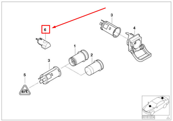 61316985895 - NEW BMW 5 E60 CIGAR PLUG LIGHTER SOCKET LAMP BULB 6985895 61316985895 ORIGINAL