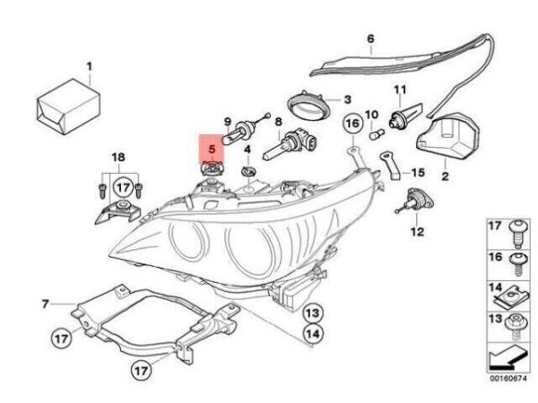 63127187273 - NEW BMW E60 E60N E61N Sedan Wagon Cover Cap Turning Light 63127187273