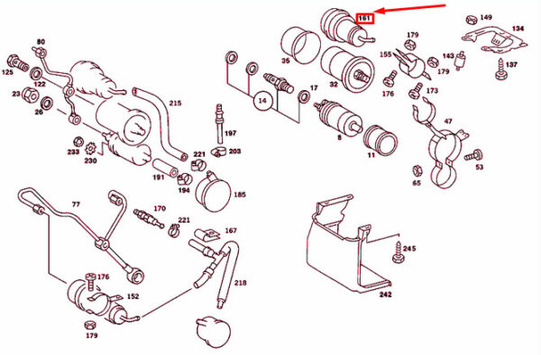 A0004760421 - NEW MERCEDES-BENZ SL R107 FUEL ACCUMULATOR A0004760421 ORIGINAL