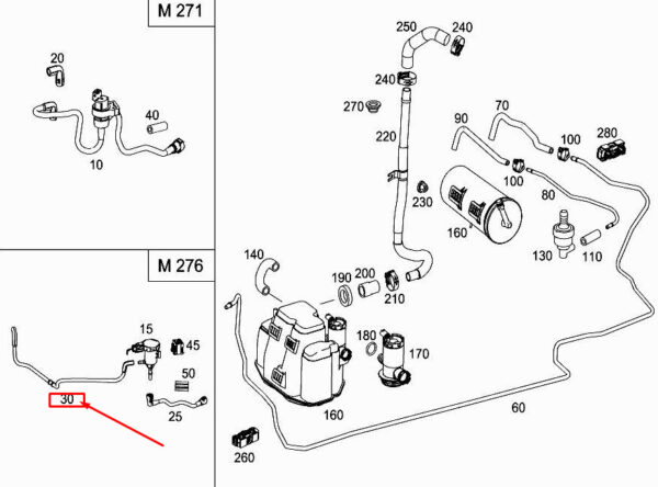 A1724700224 - MERCEDES-BENZ SLK R172 Purge Line To Engine A1724700224 ORIGINAL