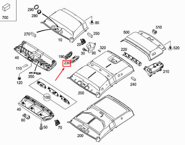 A4158170316 - MERCEDES-BENZ CITAN W415 Interior Roof Airbag Lettering A4158170316 ORIGINAL