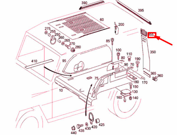 A46369407337101 - NEW MERCEDES-BENZ G W463 REAR BREATHER GRILLE COVER A46369407337101 ORIGINAL