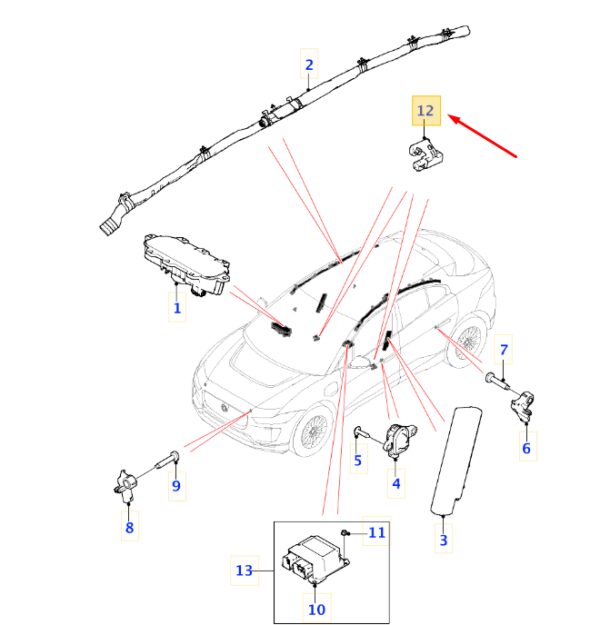 T2H4073 - JAGUAR I-PACE X590 Left Seat Track Position Sensor T2H4073 ORIGINAL