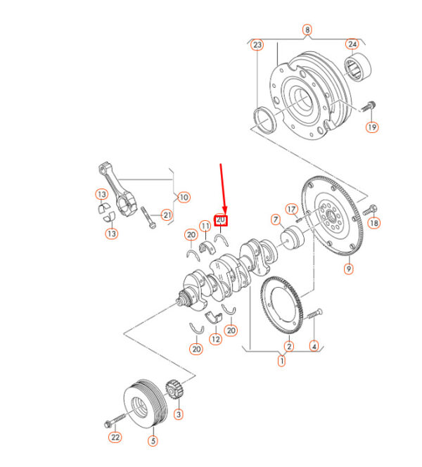 WHT-000-033 - NEW AUDI A4 B8 CRANKSHAFT THRUST WASHER WHT000033 ORIGINAL