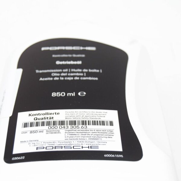 00004330563 - PORSCHE CAYENNE 92A Transfer Case Fluid 850ml 00004330563 New Genuine
