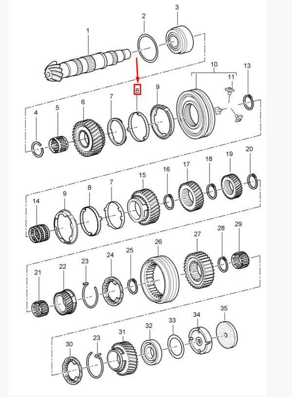 01X311259G - Porsche Cayman 987 1st/2nd Speed spacer 01X311259G NEW ORIGINAL