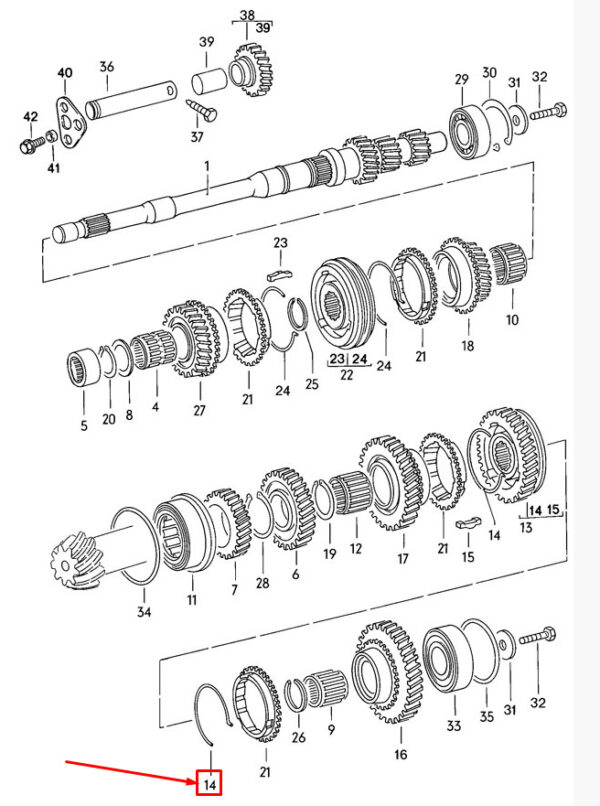 088311311D - New Porsche 944 Transmission Spring Ring 1st Gear 4 Speed 088311311D Genuine