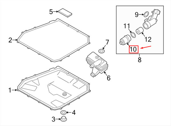 0B5325240B - New Porsche Macan 95B DSG Transmission Cool Filter Cover 0B5325240B Genuine