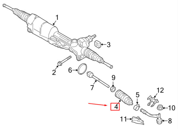4G0423831 - New Porsche Macan 95B Steering Gear Boot Front Left 4G0423831 Genuine