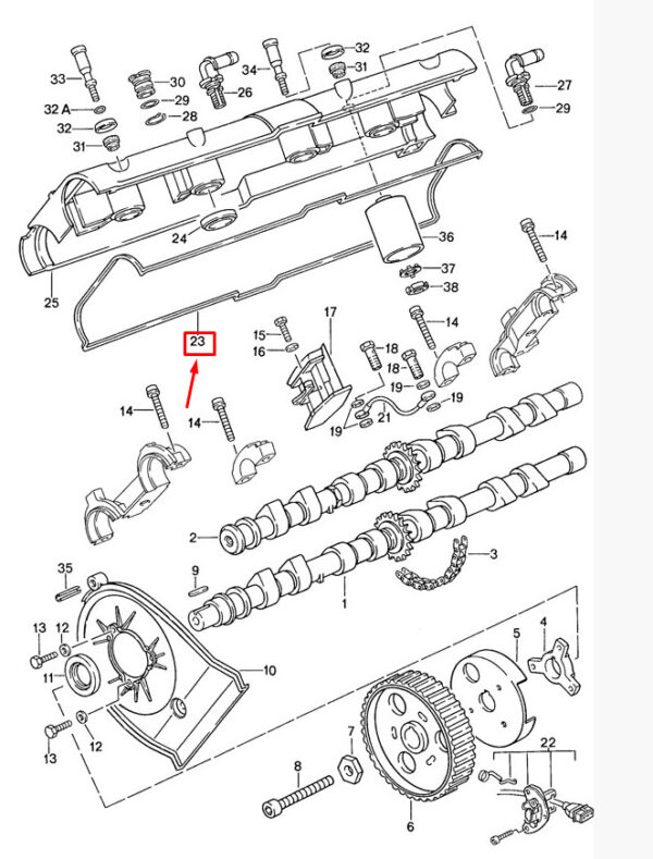 92810444709 - Porsche 968 valve cover gasket 92810444709 NEW ORIGINAL
