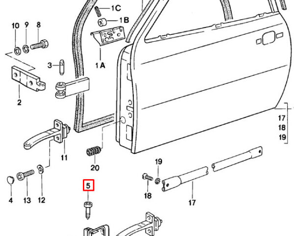 92853741902 - Porsche 928 Door Check Pin Hex Screw 8X22 92853741902 NEW ORIGINAL