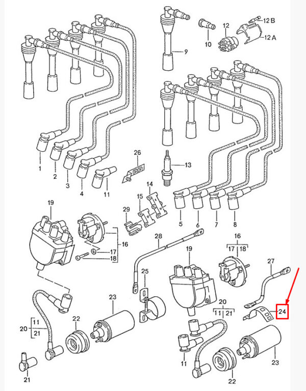 92860251100 - Porsche 928 Ignition Coil Mount 92860251100 NEW ORIGINAL