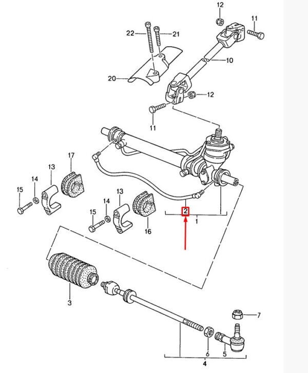 94434731100 - Porsche 968 power steering compensation cable 94434731100 new original