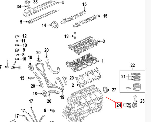 94610335404 - Porsche Panamera 970 Engine Connector Bearing 94610335404 NEW REAL
