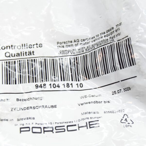94810418110 - Porsche Cayenne 92A Engine Cylinder Head Bolt 94810418110 NEW GENUINE