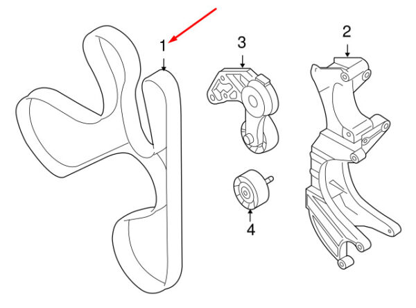 95510293300 - Porsche Cayenne 92A Serpentine Belt 95510293300 NEW GENUINE
