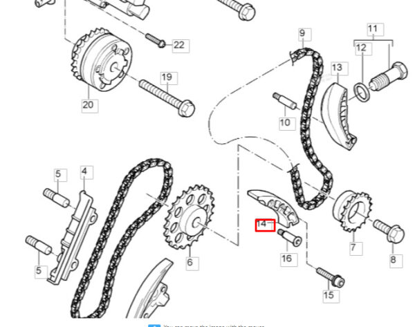 95510551300 - PORSCHE CAYENNE 9PA Engine Chain Tensioner 95510551300 NEW GENUINE
