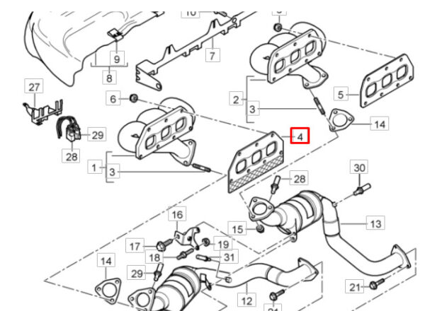 95511117100 - PORSCHE CAYENNE 9PA Exhaust Manifold Gasket 95511117100 NEW GENUINE