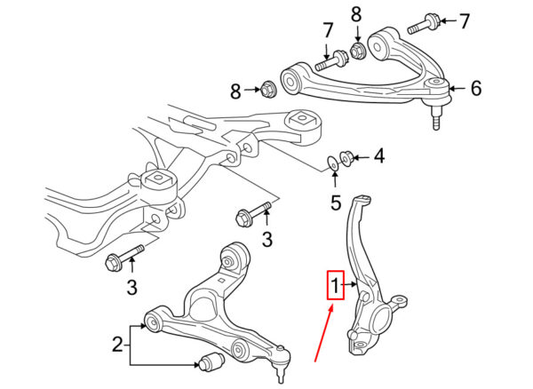 95534115610 - PORSCHE CAYENNE 9PA Front Right Steering Knuckle 95534115610 NEW GENUINE