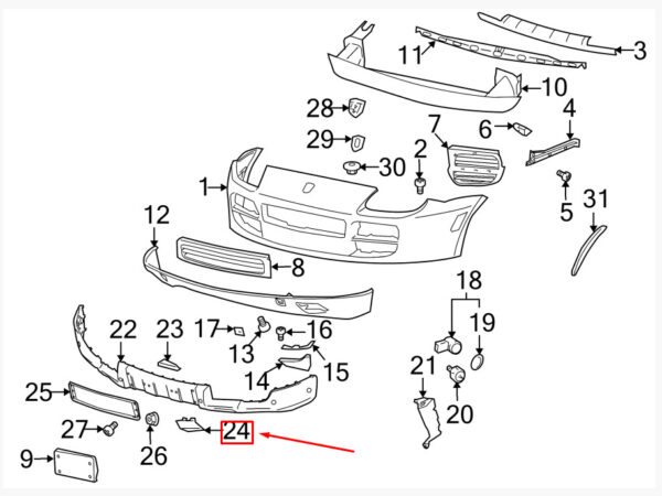 95550515503B41 - Porsche Cayenne 9pa towing hook cap front left 95550515503B41 NEW original