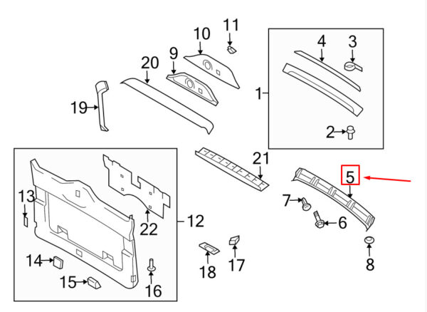 955555843039B9 - Porsche 9pa rear bumper lower support 95555843039B9 NEW