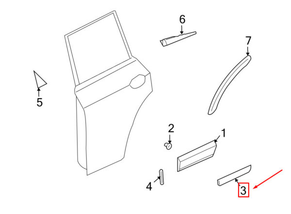 955559286024W9 - Porsche Cayenne 9pa Molding Part Rear Right 95559286024W9 NEW GENUINE