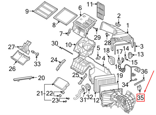 95562490201 - Porsche Cayenne 9pa air routing servo motor center left 95562490201 NEW ORIGINAL
