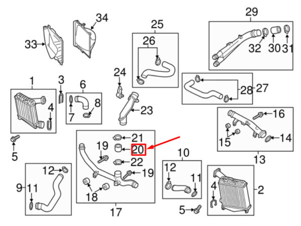 95811070900 - Porsche Cayenne 92a Intercooler Pipe Adapter 95811070900 NEW ORIGINAL