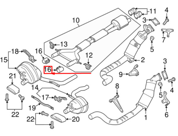 95811122020 - Porsche Macan 95b muffler clamp 95811122020 NEW ORIGINAL