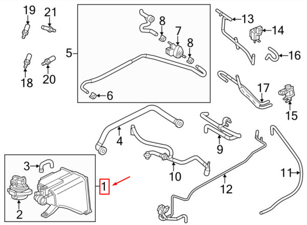 95820122123 - Porsche Cayenne 92A Fuel Steam Coal Carbon Canister 95820122123 NEW